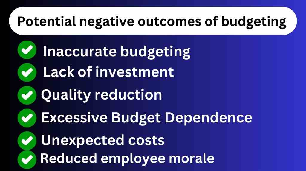 a potential negative outcome of budgeting is that